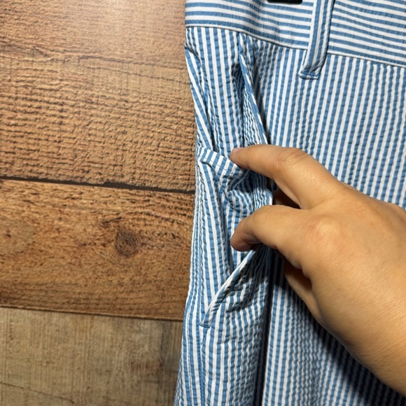 Nike Men DriFit Striped Golf Pants size 34 Seersucker Blue Pinstriped Preppy - Picture 6 of 11